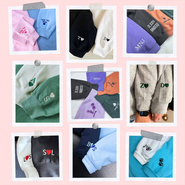 Custom Embroidered Spider Web Heart Matching Hoodies for Couples, Couple Sweatshirt, Couple Embroidered Sweatshirt, Valentine's Day Gifts Idea For Him Her - Image 6